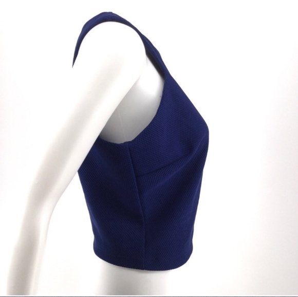NWOT Bisou Bisou Women’s Blue Crop Top Size Medium. - Picture 2 of 5